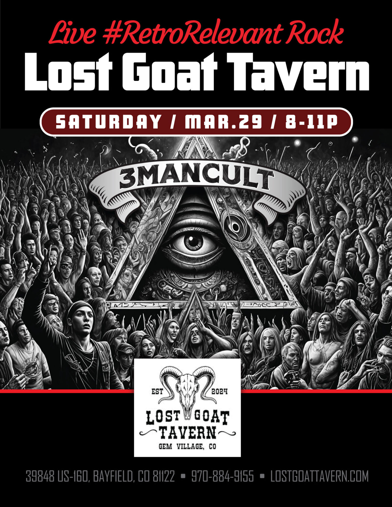 3ManCult live at Lost Goat Tavern - Gem Village (Bayfield), Colorado